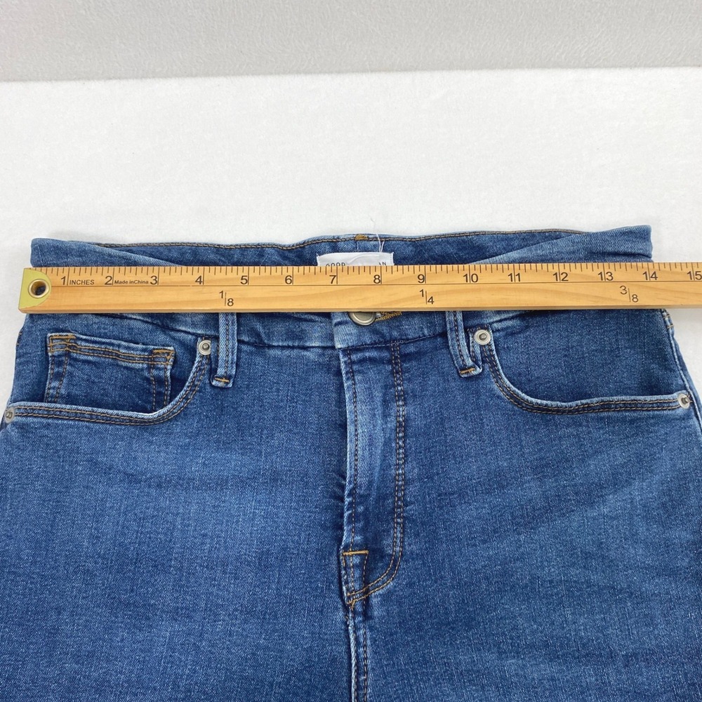 Good American Jeans Womens 8 Good Petite Straight High Rise Medium Wash Denim - Picture 7 of 12